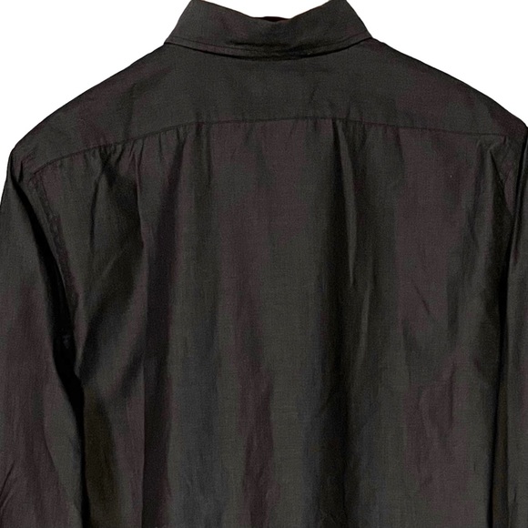 Express Men's Long Sleeve Button Front Button Collar Shirt Deep Grey Size XL - Picture 6 of 10
